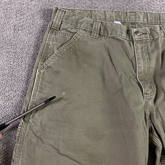 Carhartt B324 ARG Pants Men's 38 x 30 Fits 37.5 x 29 Green Canvas Carpenter - Picture 7 of 16